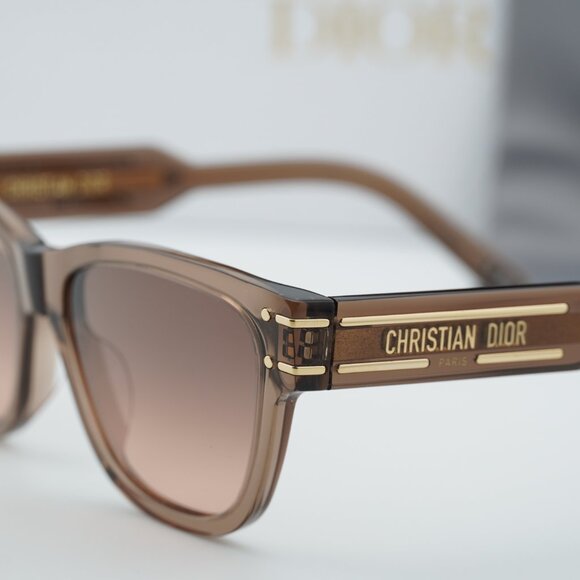 Dior DIORSIGNATURE S6U 64F1 Square Sunglasses - Shiny Brown/Brown main image 4